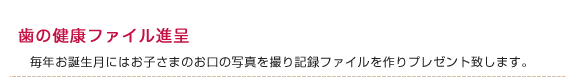 歯の健康ファイル進呈