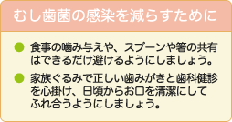 むし歯菌の感染を減らすために